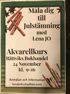 inbjudan till akvarellkurs 24 november 2024 i Rättvik.